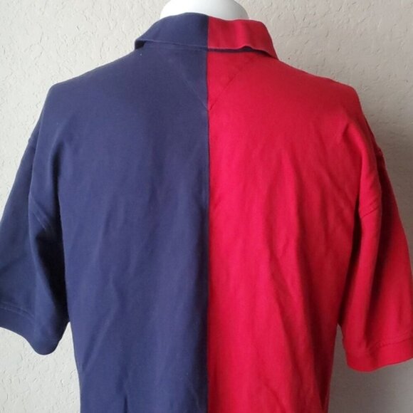 VTG 90's Tommy Hilfiger Color Block Polo size L Small Flag Spell Out bot… - Picture 4 of 7